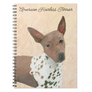 American Hairless Terrier Painting - Dog Art Notebook