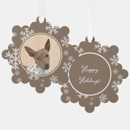 American Hairless Terrier Painting _ Dog Art Ornament Card