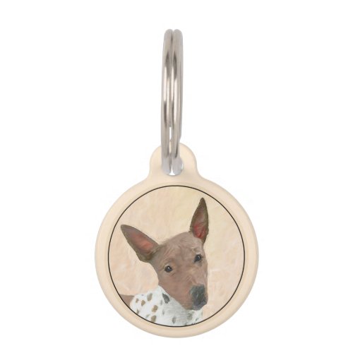 American Hairless Terrier Painting _ Dog Art Pet ID Tag