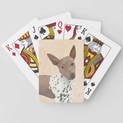 American Hairless Terrier Painting _ Dog Art Playing Cards