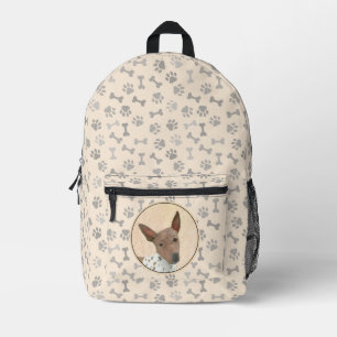 American Hairless Terrier Painting - Dog Art Printed Backpack