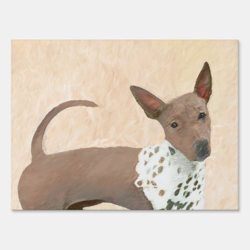 American Hairless Terrier Painting _ Dog Art Sign