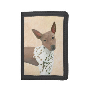 American Hairless Terrier Painting - Dog Art Trifold Wallet