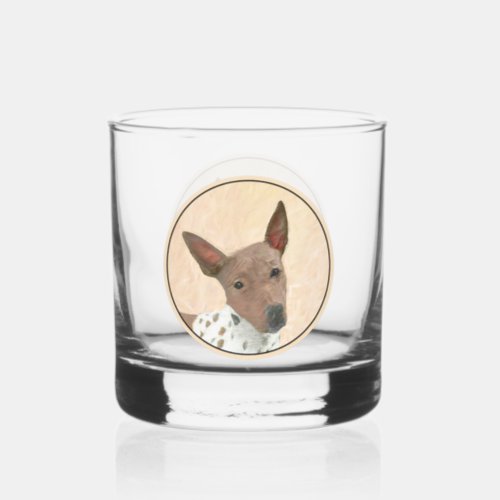 American Hairless Terrier Painting _ Dog Art Whiskey Glass