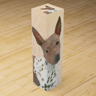 American Hairless Terrier Painting - Dog Art Wine Box