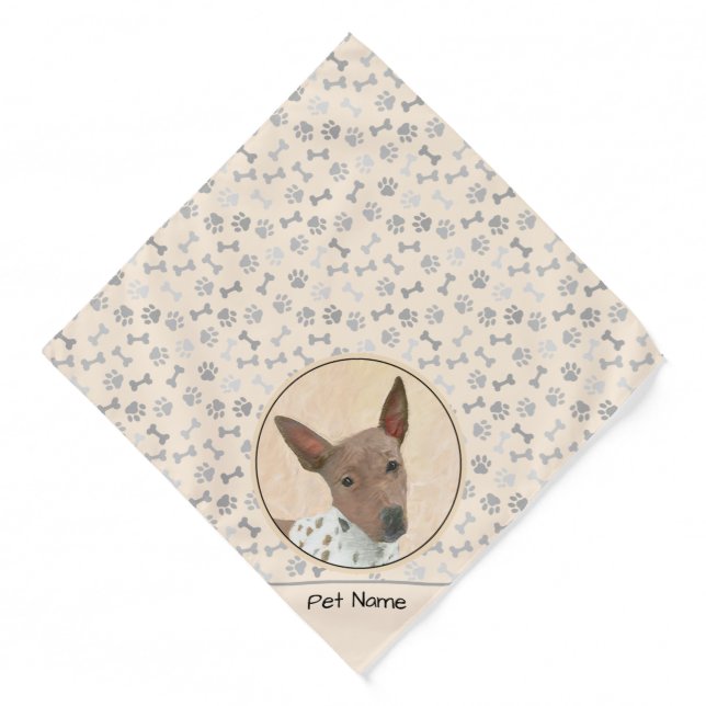 American Hairless Terrier Tan Painting Dog Art Bandana (Front)