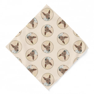 American Hairless Terrier Tan Painting Dog Art Bandana