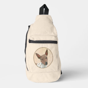 American Hairless Terrier Tan Painting Dog Art Sling Bag