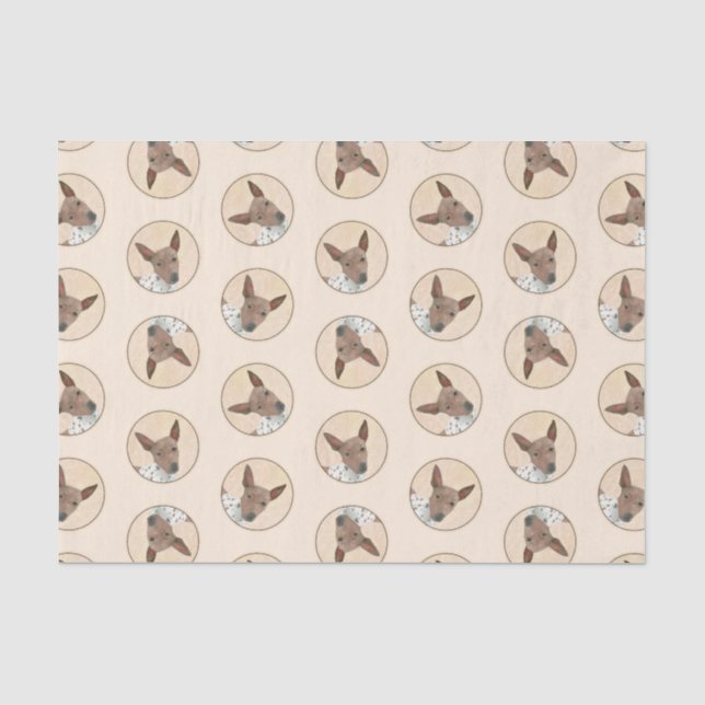 American Hairless Terrier Tan Painting Dog Art Tissue Paper (Front)