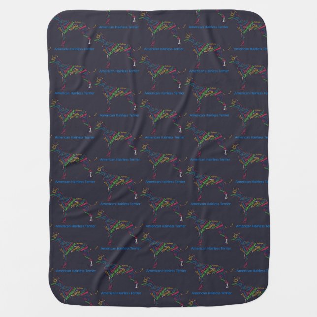 American Hairless Terrier Word Cloud Baby Blanket (Front)