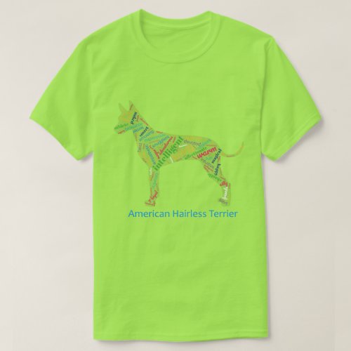 American Hairless Terrier Word Cloud Men Tshirt