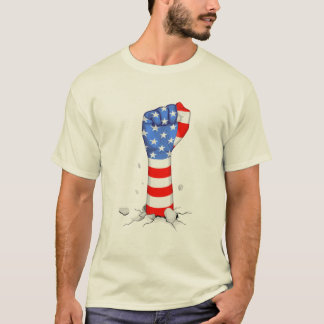 American hand fist flag t shirt