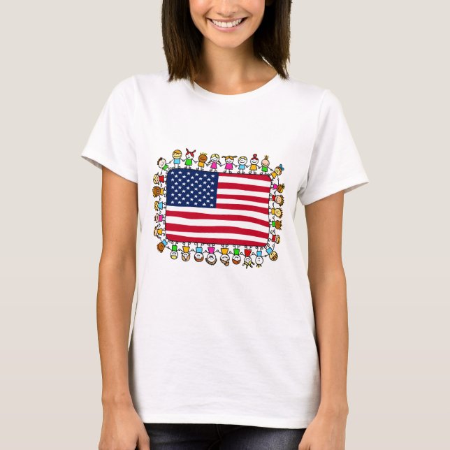 american happy children T-Shirt (Front)
