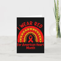 American Heart Disease Awareness Month Ribbon Red 