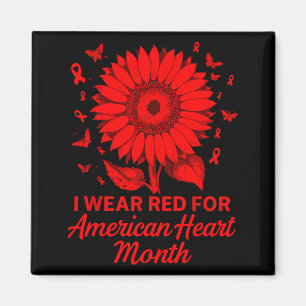 American Heart Disease Awareness Month Ribbon Red  Magnet