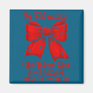 American Heart Disease Awareness Month Ribbon Red Magnet