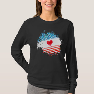 American Heart Flag 4th Of July Patriotic T-Shirt