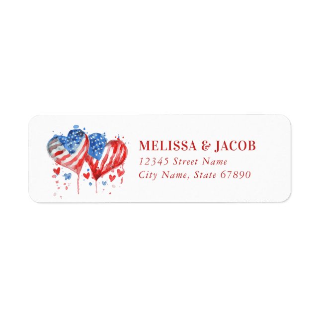 American Heart Flag Return Address Labels (Front)