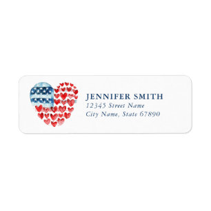 American Heart Flag Return Address Labels