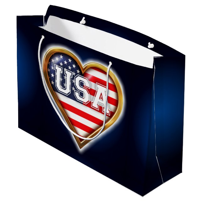 American Heart Large Gift Bag (Back Angled)