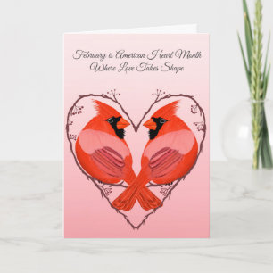 American Heart Month Cardinal Heart Card
