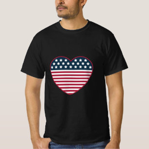 American Heart Shaped Flag T-Shirt