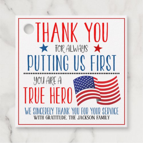 American Hero Appreciation Gift Tag