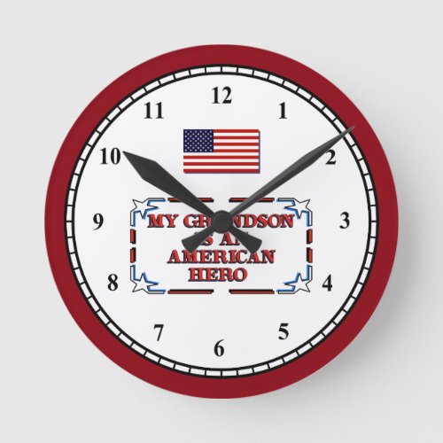 American Hero _ Grandson Round Clock