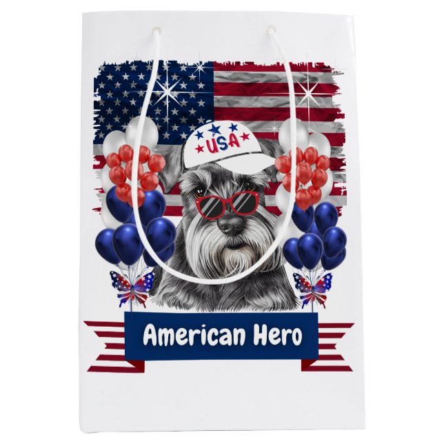 American Hero Schnauzer Gift Bag (Front)