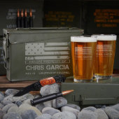 American Heroes Ammo Can Set With Beer Glasses (Front)