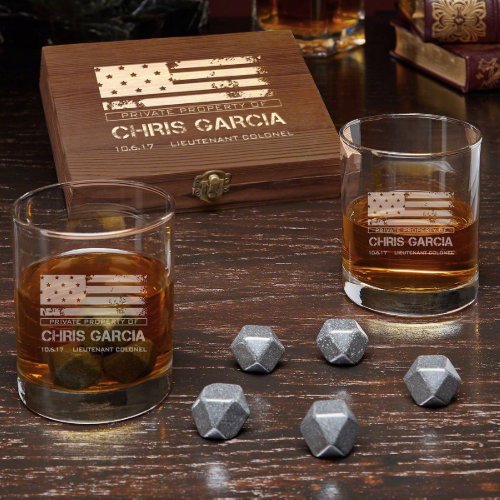 American Heroes Set w/ Stones and Whiskey Glasses