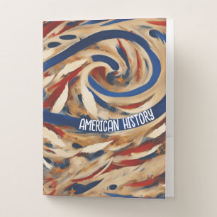 American History - Abstract Americana Swirl Pocket Folder