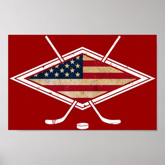 American Hockey Flag Logo Poster (Front)