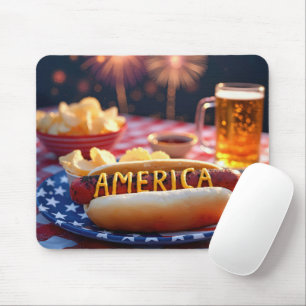American Hot Dog and Beer Mouse Pad