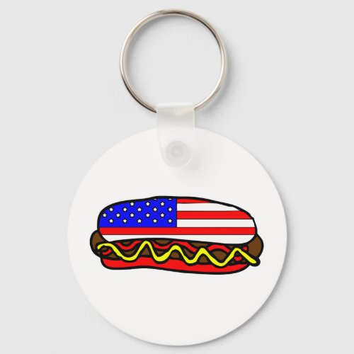 American Hot Dog Food Keychain