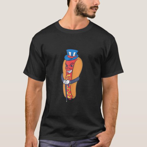 American Hot Dog Hat America Usa Wieners  T_Shirt