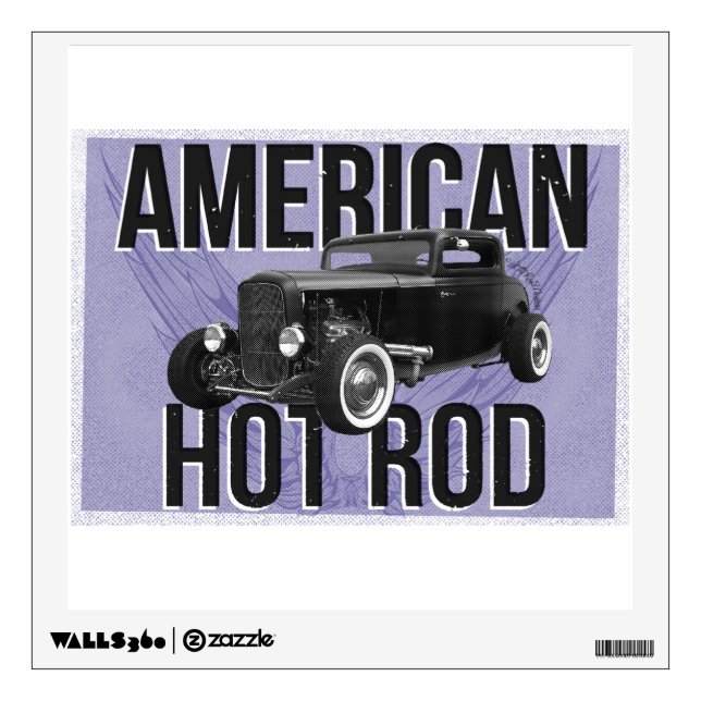 American Hot Rod - blue version Wall Sticker (Front)