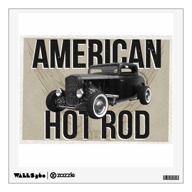 American Hot Rod - brown version Wall Sticker (Front)