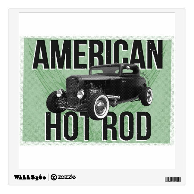 American Hot Rod - green version Wall Sticker (Front)