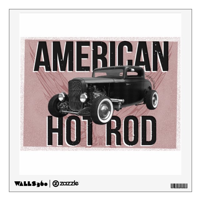 American Hot Rod - red version Wall Decal (Front)