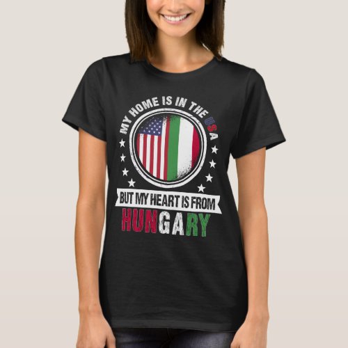 American Hungarian Flag Heart from Hungary Patriot T_Shirt