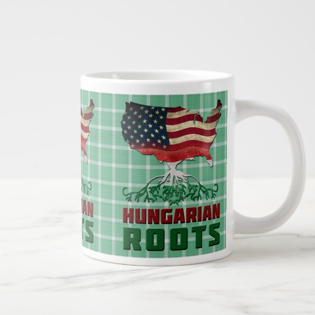 American Hungarian Roots Giant Coffee Mug (Right)