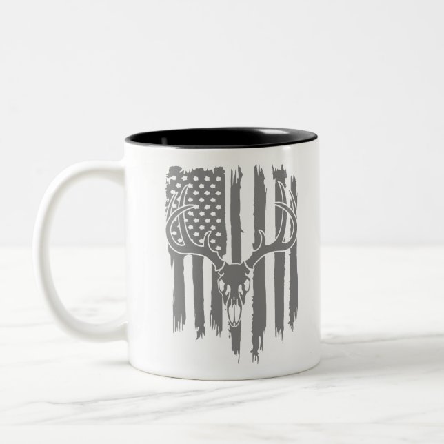 American Hunting Flag Two-Tone Coffee Mug (Left)