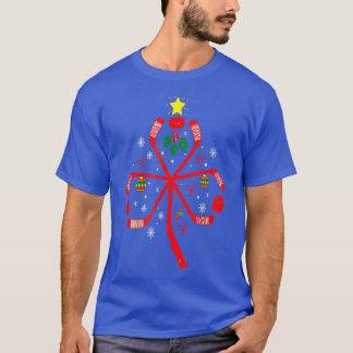 American Ice Hockey Christmas Stick Tree Xmas sham T-Shirt