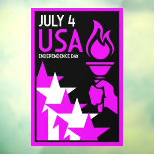 American Independance Day Window Cling