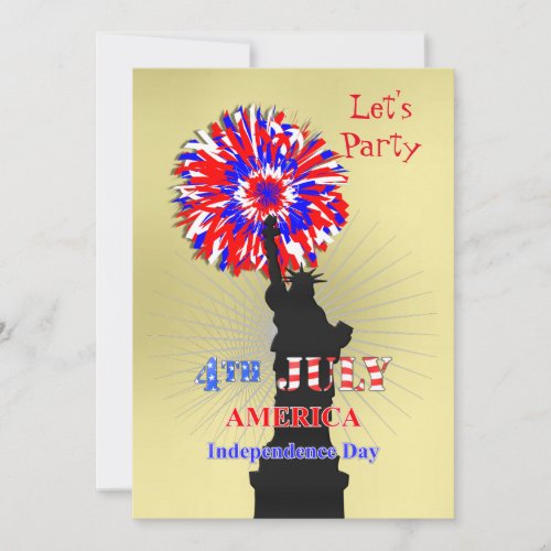 American Independence 4th July Celebration Party Invitation