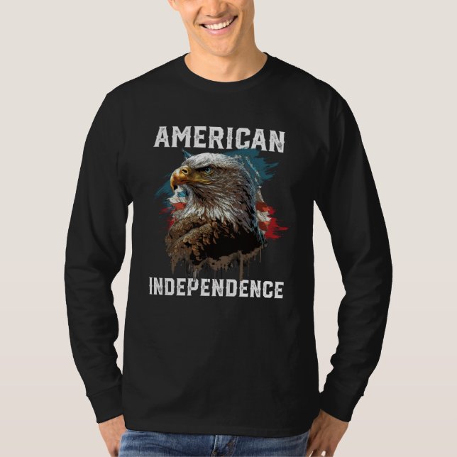 American Independence American Bald Eagle 4th of J T-Shirt (Front)