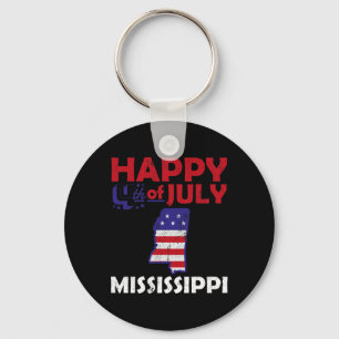 American Independence Day 4th July Veteran Mississ Keychain