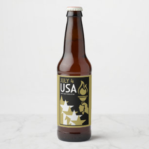 American Independence Day Beer Bottle Label
