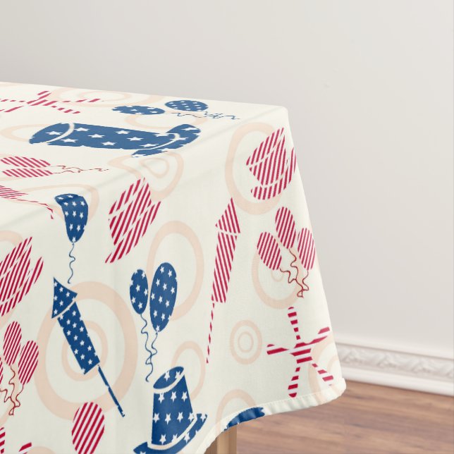American Independence Day Celebration Symbols Tablecloth (In Situ)